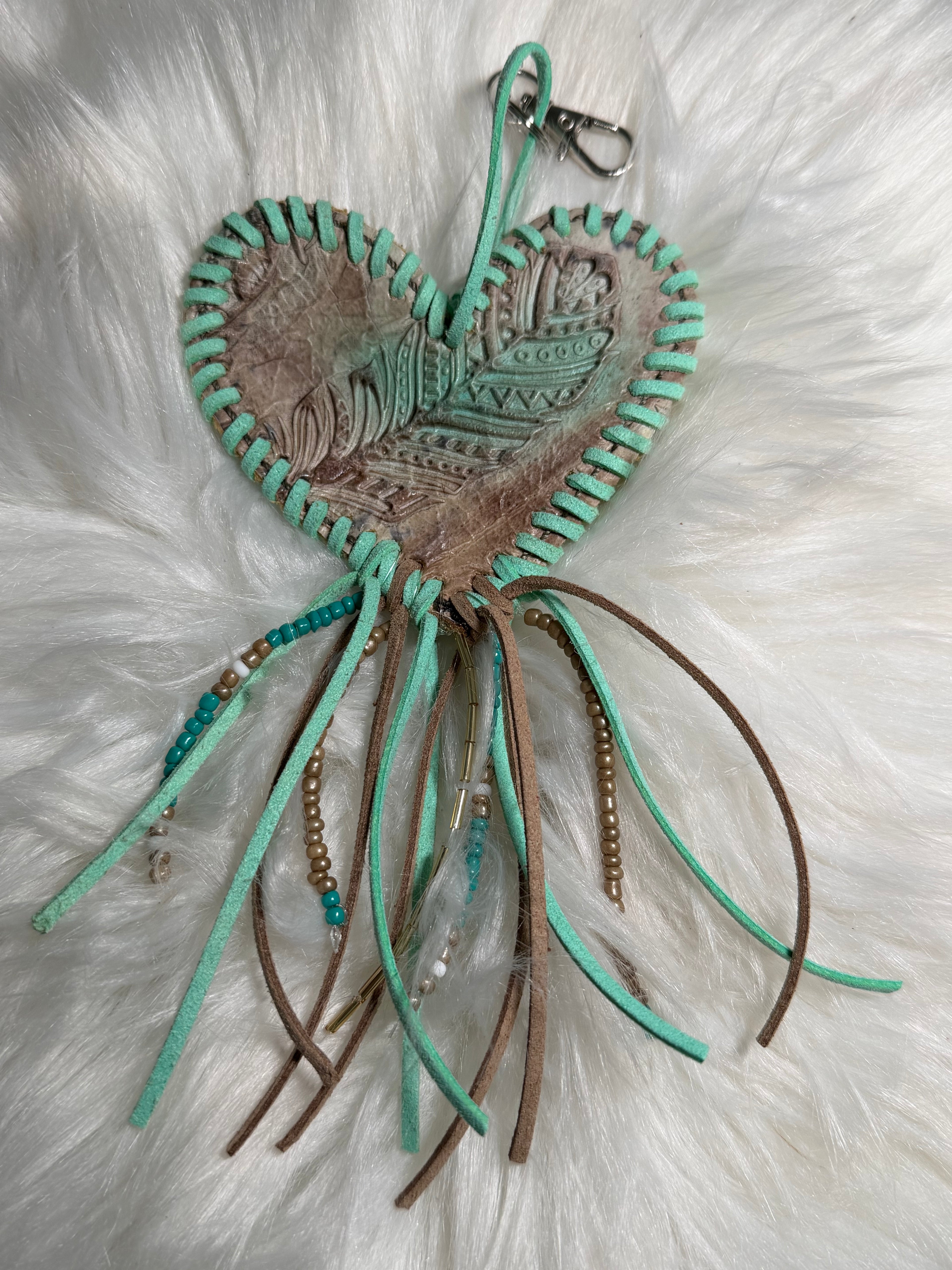 Leather saddle charm