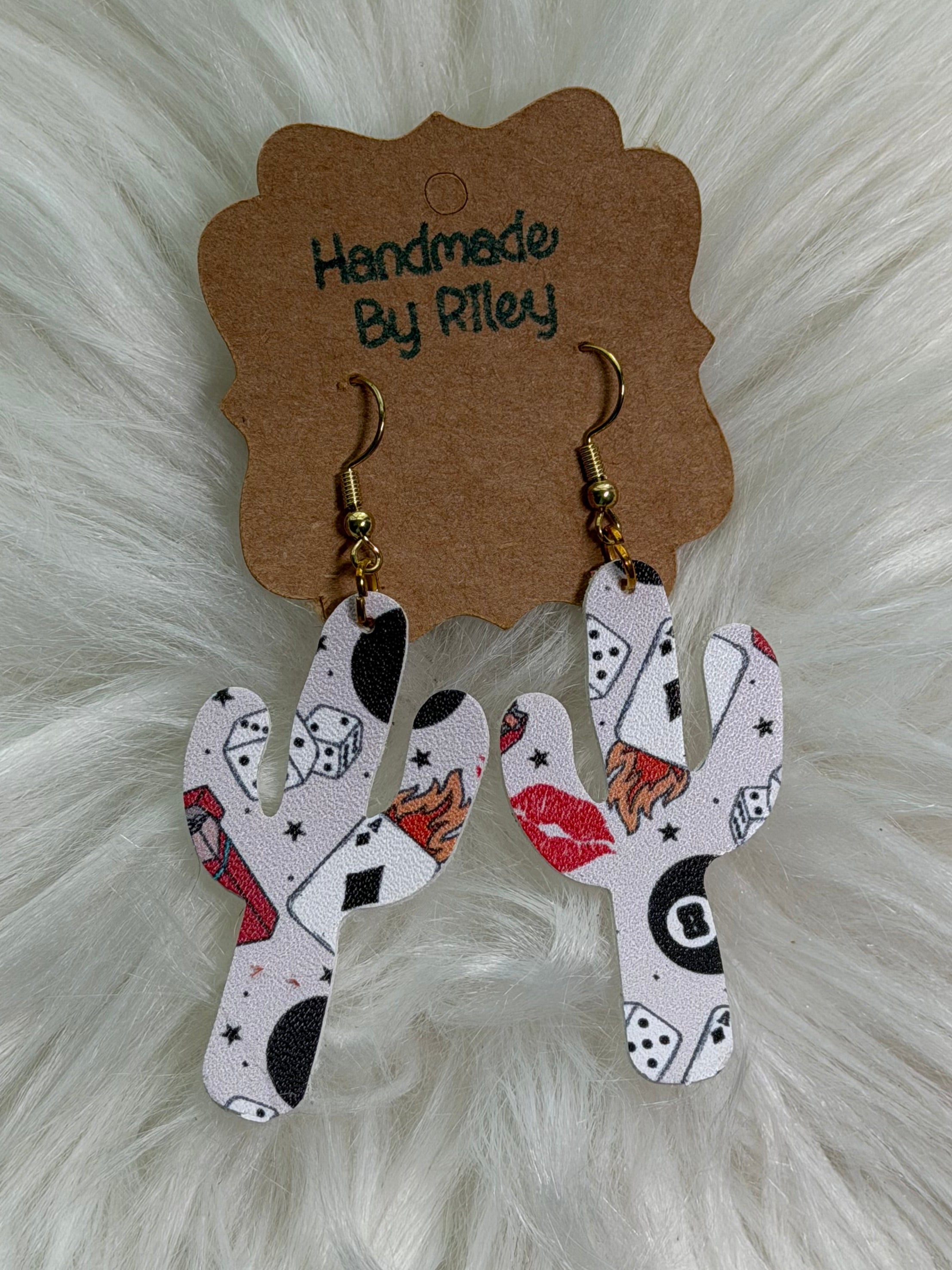 Vegas Inspired Cactus Earrings