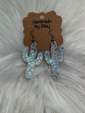 Desert Diamond Cactus Faux Leather Earrings