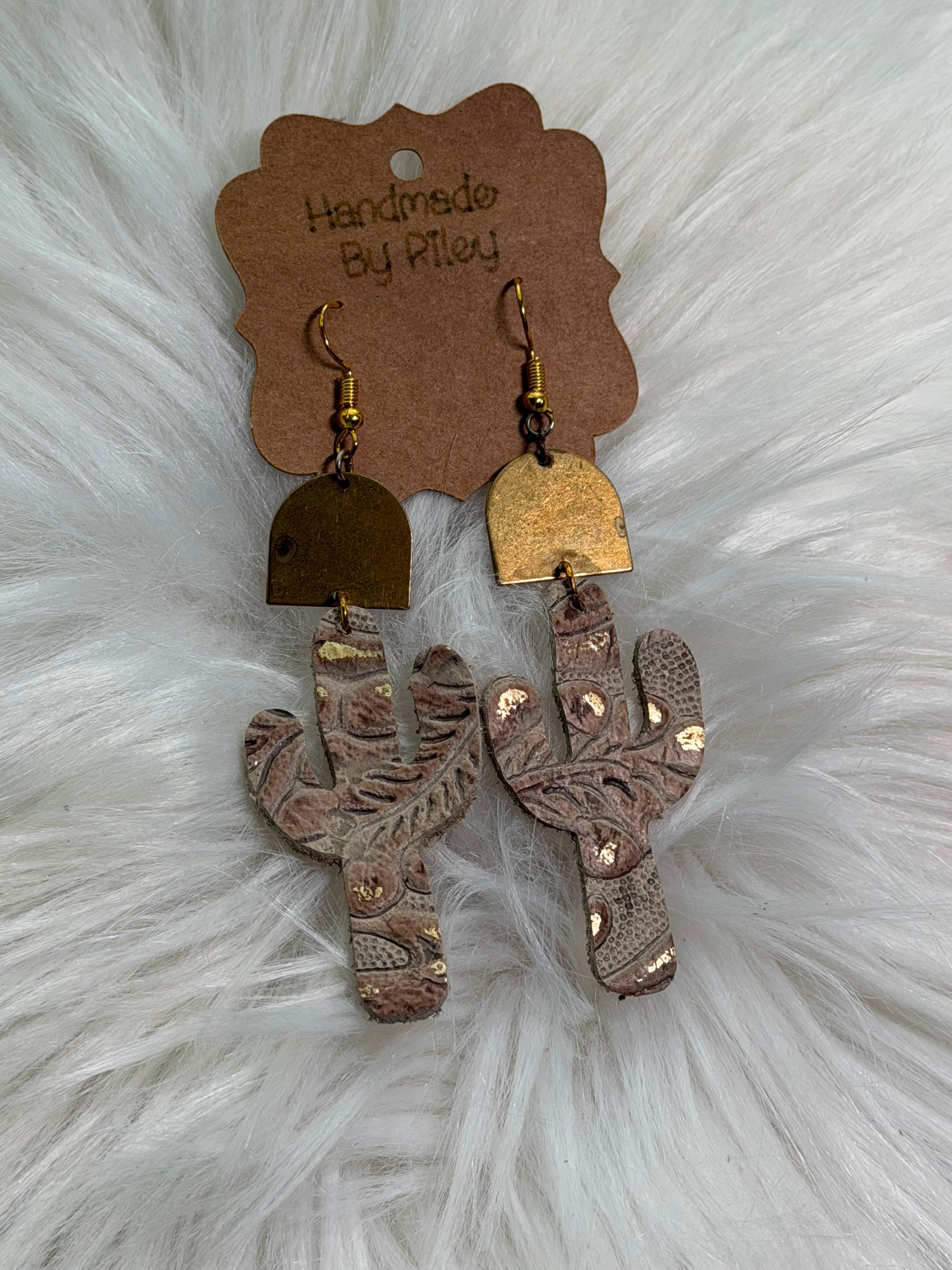 Desert Blossom Cactus Fax Earrings