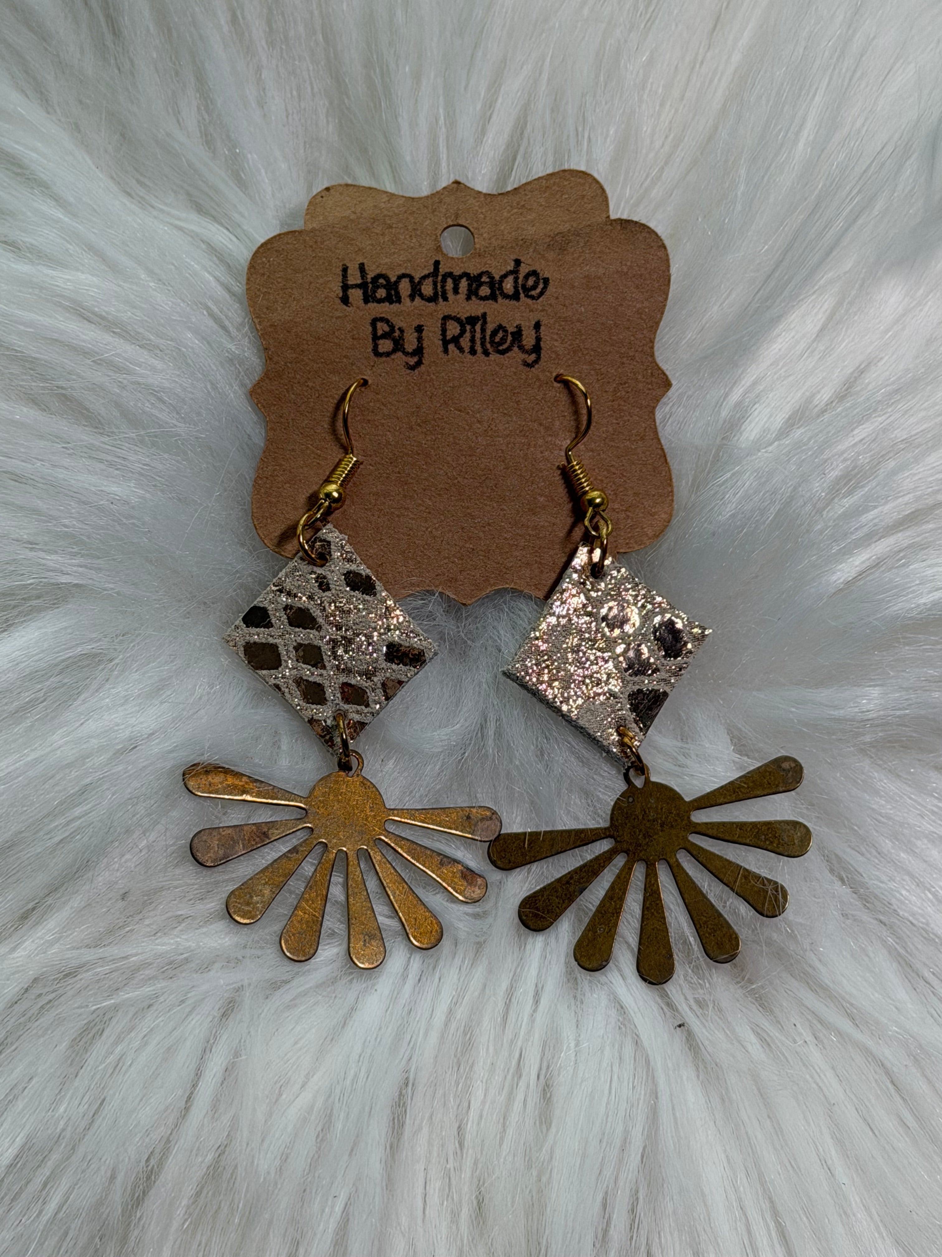 Desert Sunrise Faux Leather Earrings