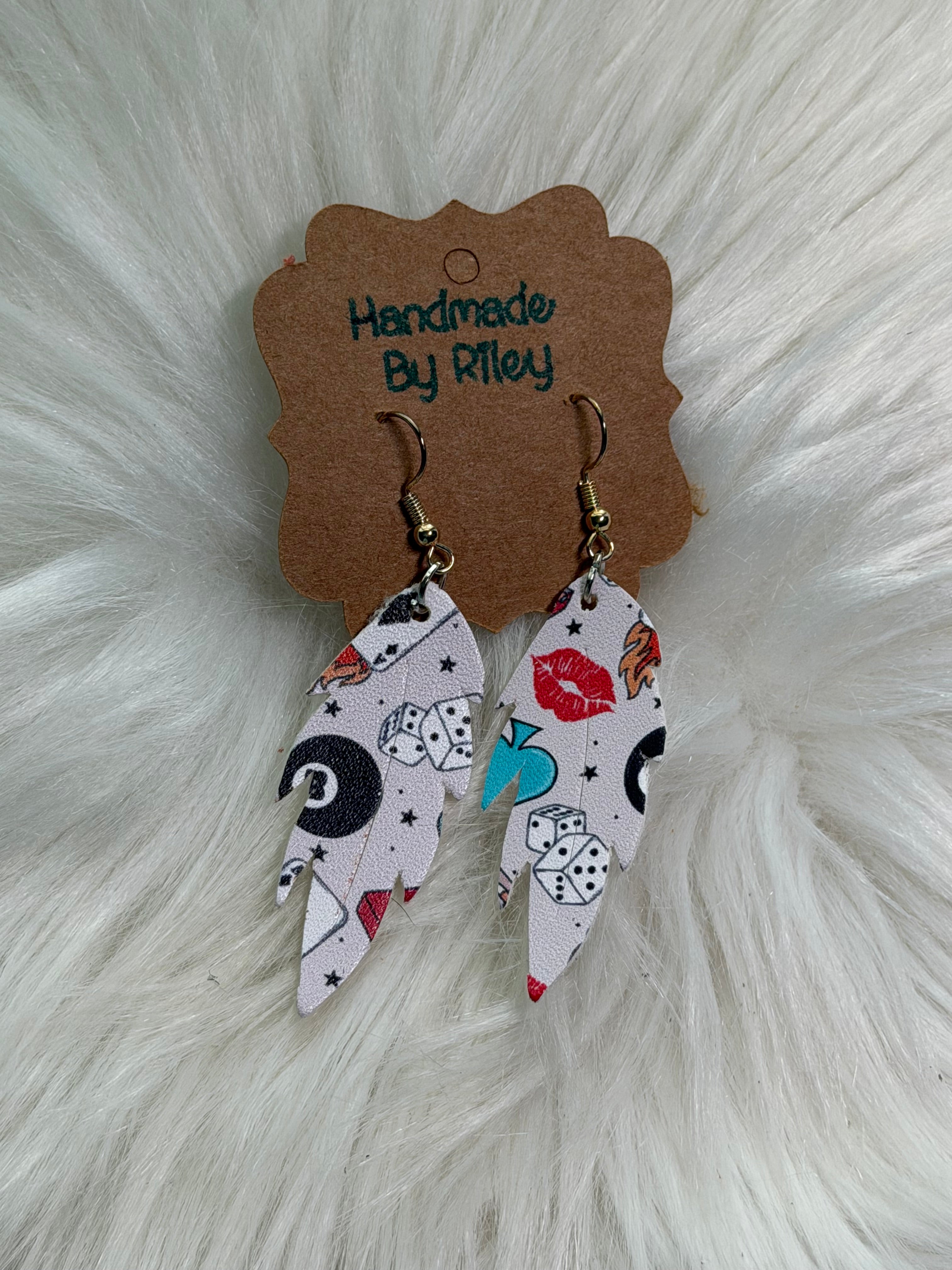 Lucky Cowgirl Faux Leather Earrings
