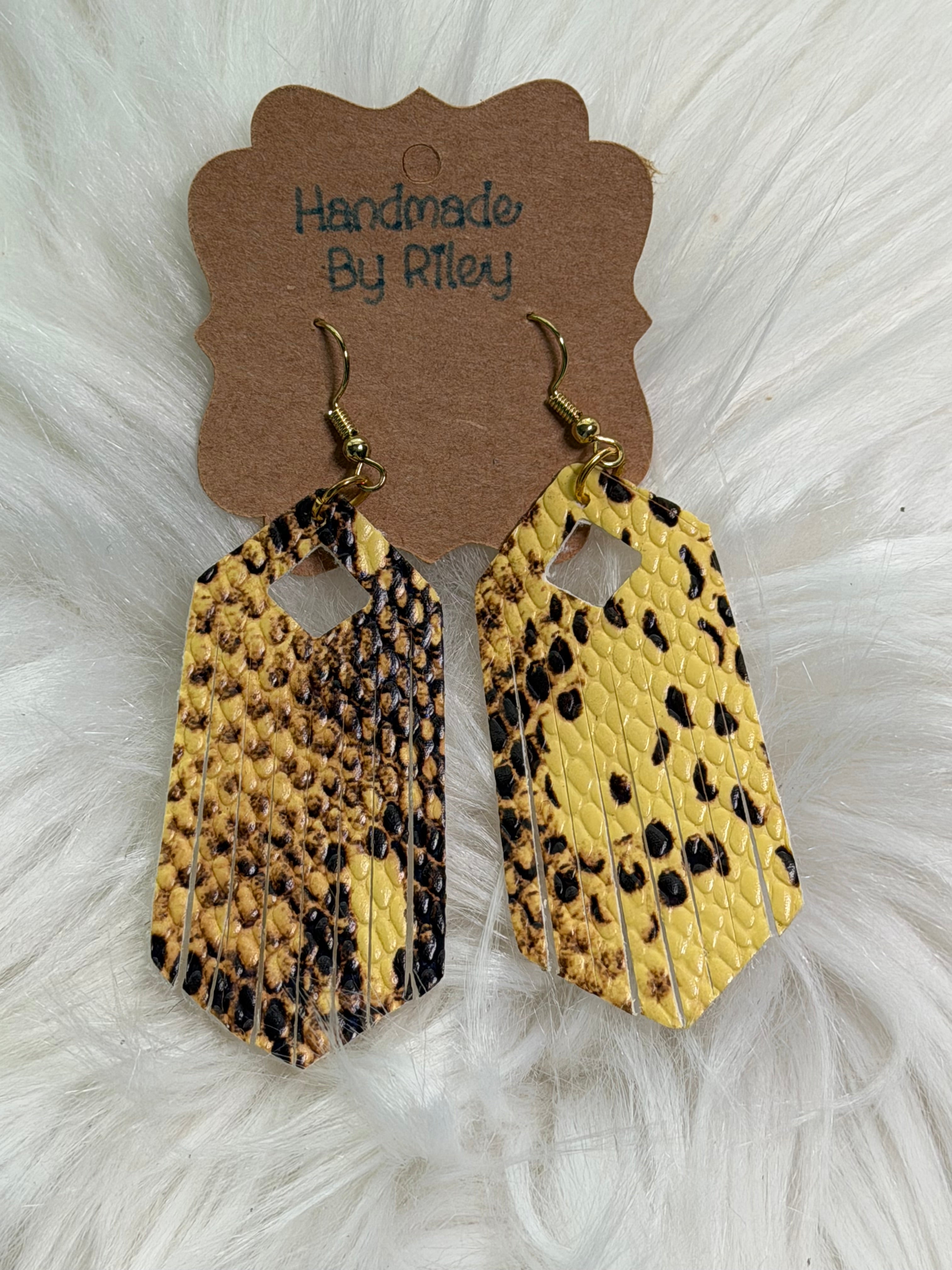 Snake Skin Faux Leather Earrings