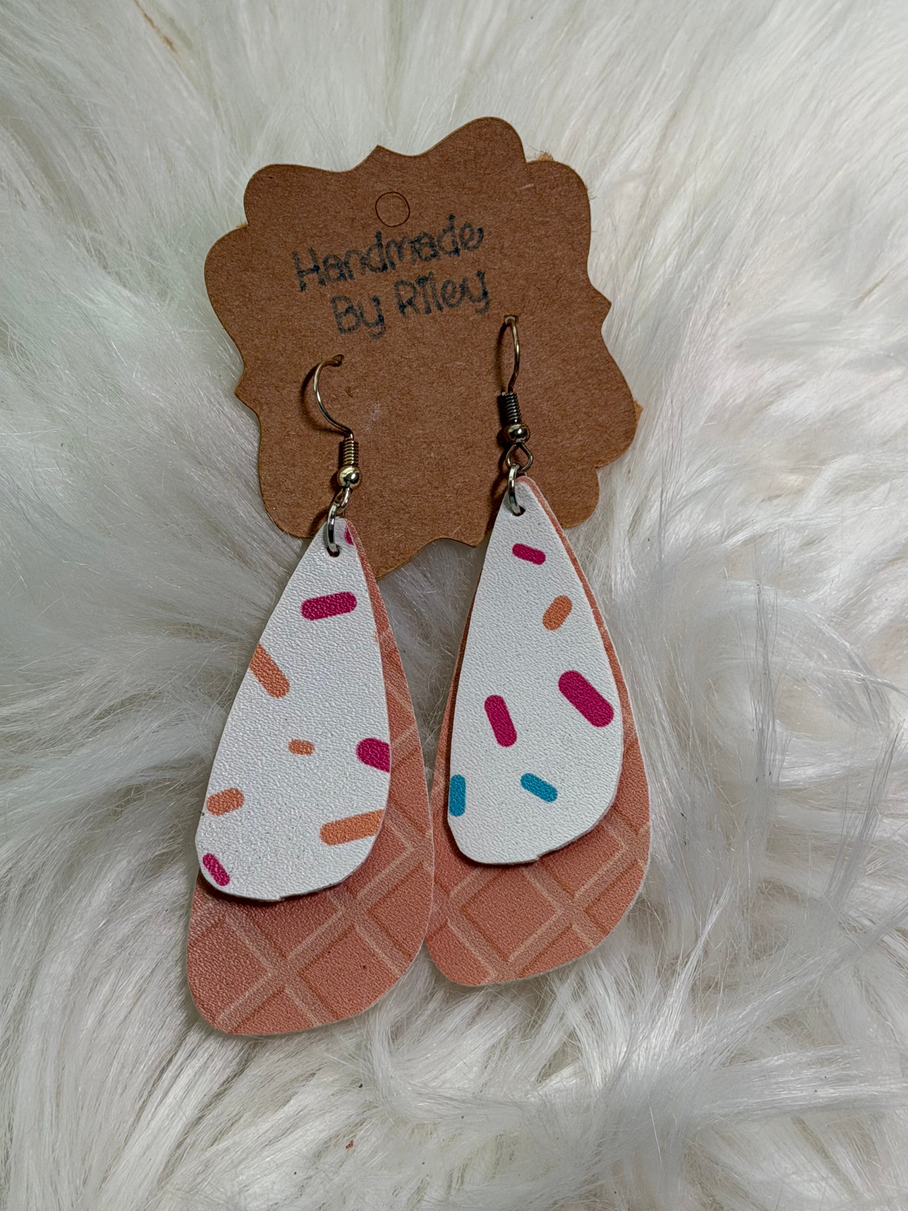 Sweet Sprinkle Faux Leather Earrings