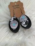 Country Chic Faux Leather Earrings