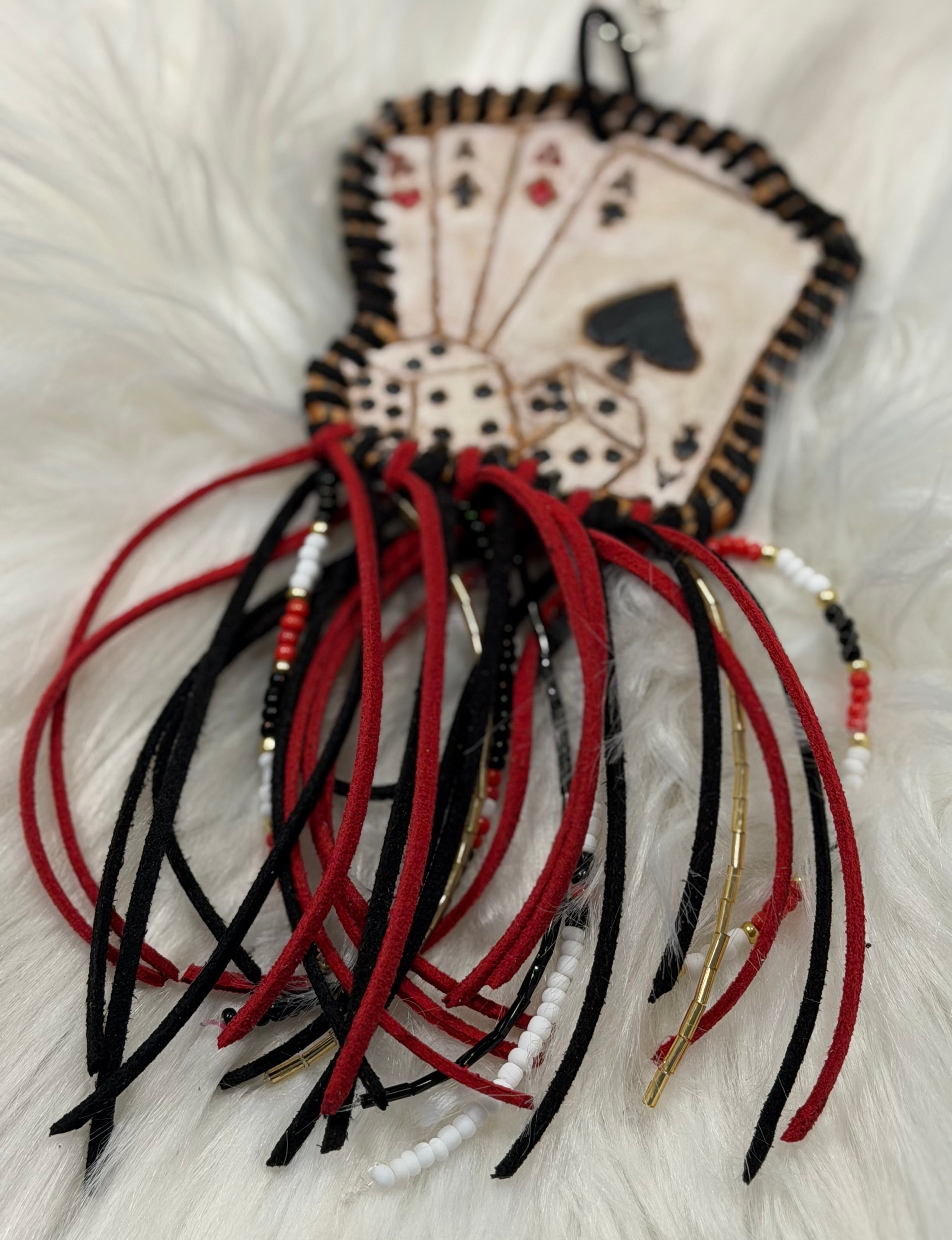 High Roller Hand Tooled Saddle Charm/ Purse Charm