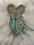 Cowhide Heart Shaped Saddle/Purse Charm