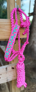 Pretty in Pink Beaded Mule Tape Halter